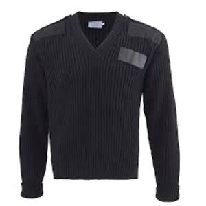 Scharf & Breit 100% wool type l pullover v-neck sweater black men's size large